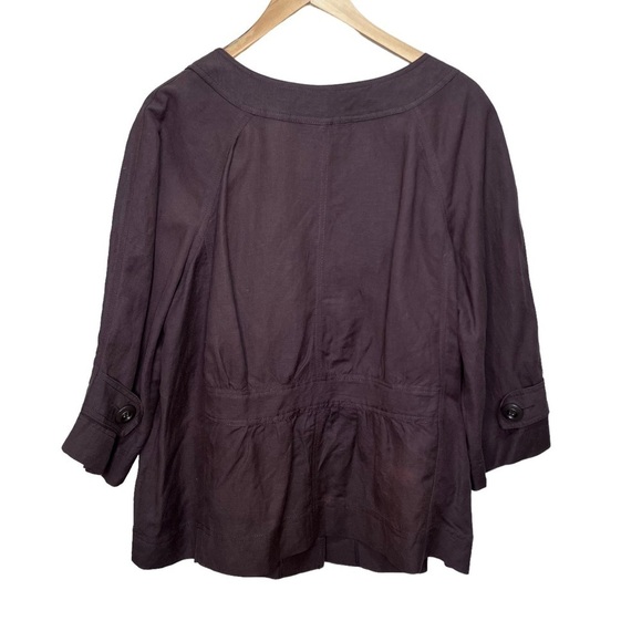 ADDITION Elle Brown Linen Lightweight Jacket Size 2x - Picture 11 of 11